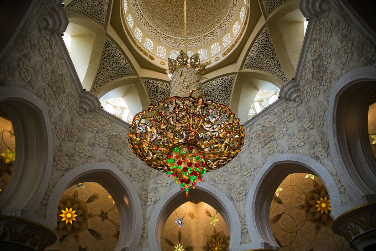 Chandelier inside Sheikh Zayed Grand Mosque
