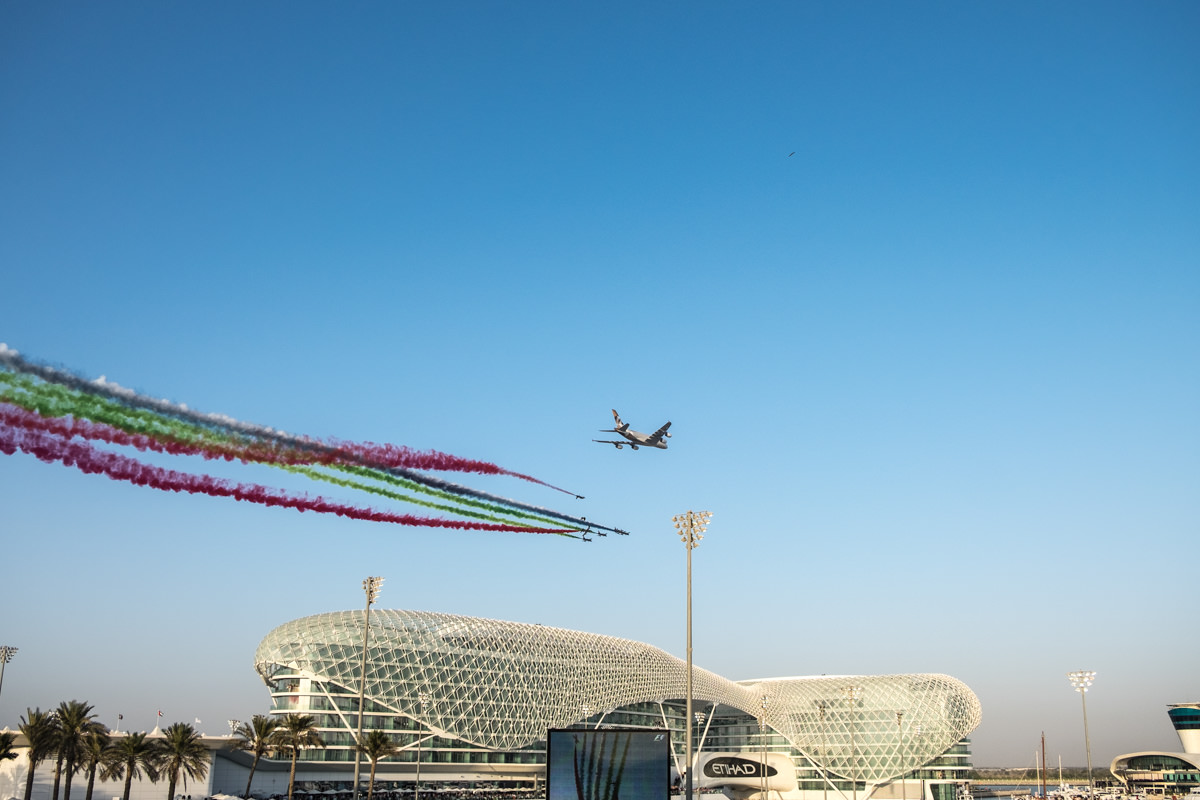 Etihad Fly By at the F1 in Abu Dhabi