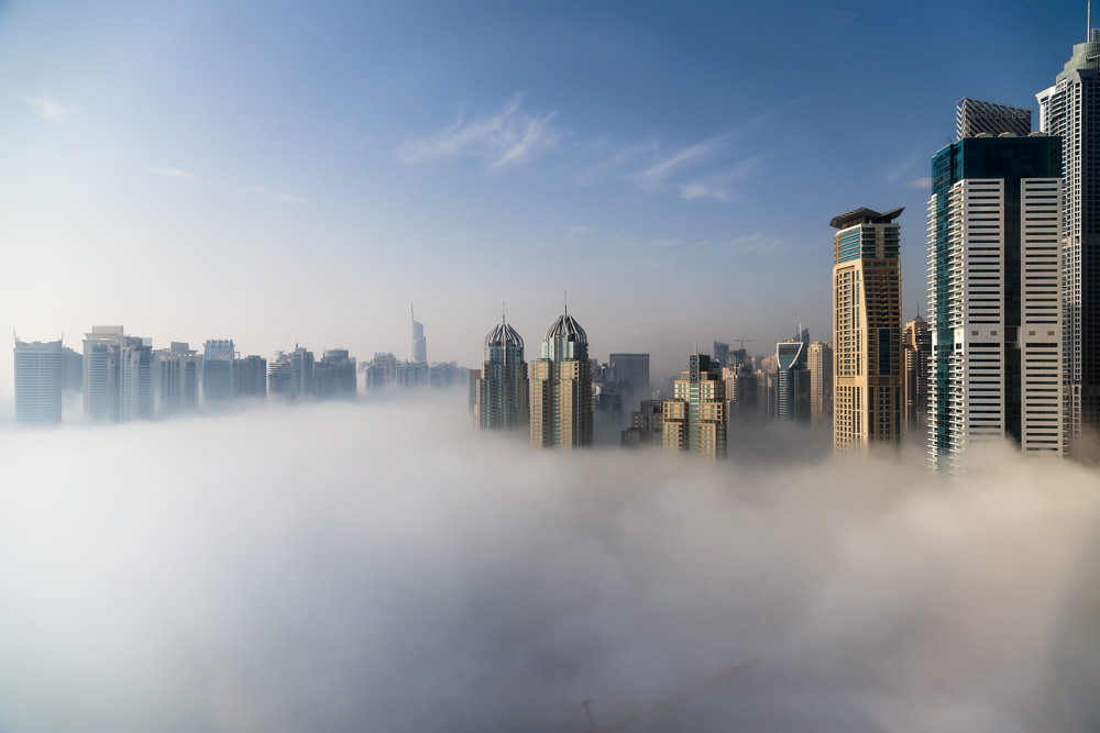 Dubai covered in fog