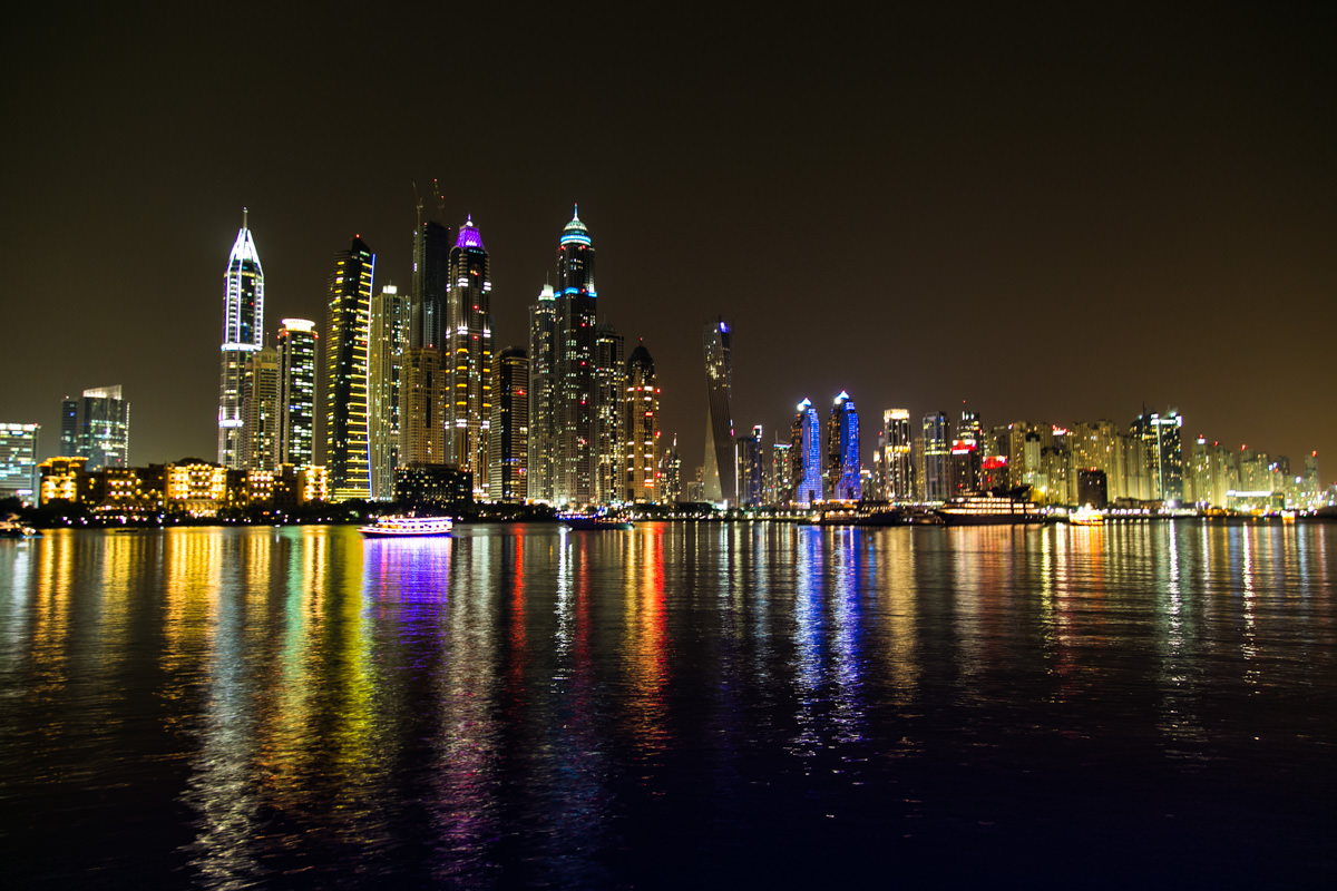 Dubai Marina buildings from the Water