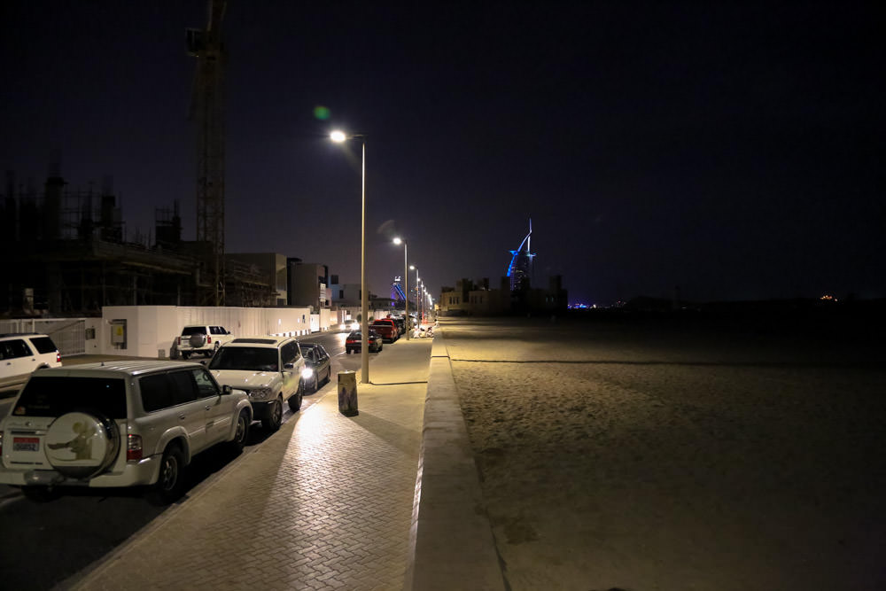 Jumeirah beach at night