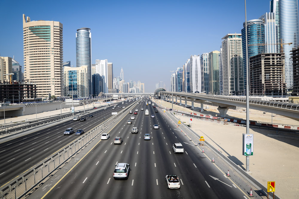 Sheikh Zayed Road on a sunny day